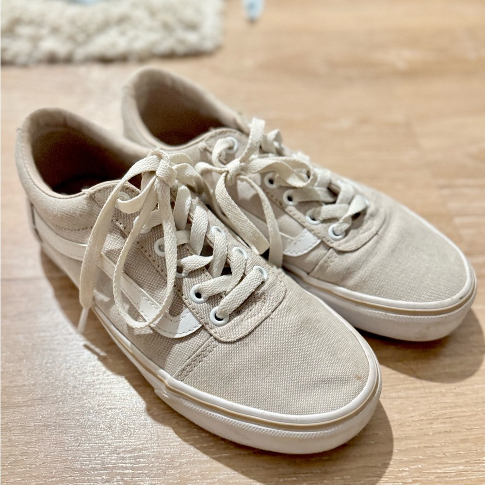 Beige Canvas Sneakers